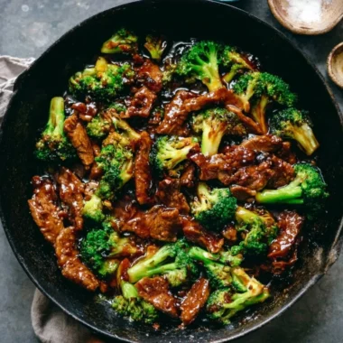 Delicious Beef and Broccoli dish served with rice on a plate
