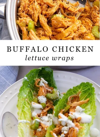 Delicious Buffalo Chicken Lettuce Wraps served on a plate
