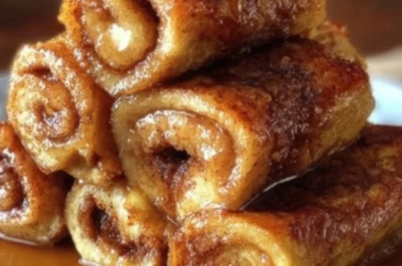Delicious Cinnamon Roll French Toast Bites served with syrup and icing
