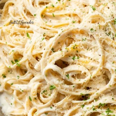 Homemade Alfredo sauce ready to serve with pasta