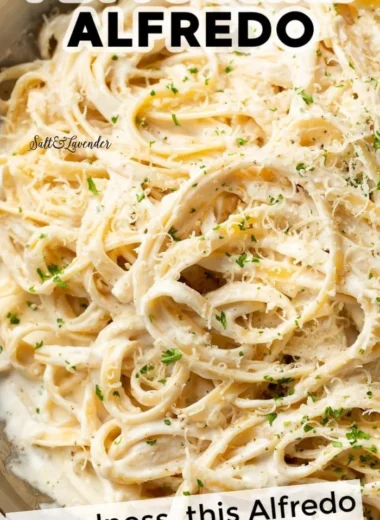 Homemade Alfredo sauce ready to serve with pasta