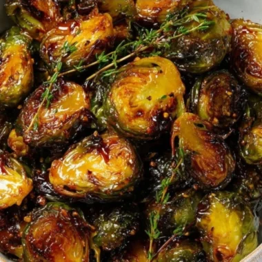 Honey Balsamic Brussels Sprouts cooked to perfection with a sweet glaze