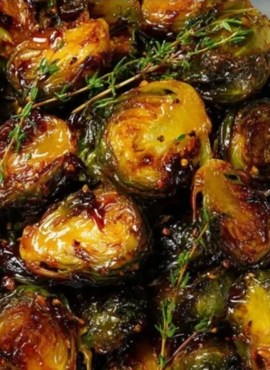 Honey Balsamic Brussels Sprouts cooked to perfection with a sweet glaze
