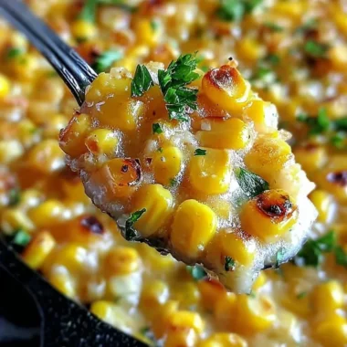 Delicious honey butter skillet corn served in a cast iron skillet
