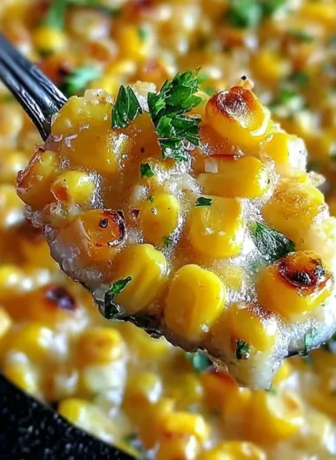 Delicious honey butter skillet corn served in a cast iron skillet