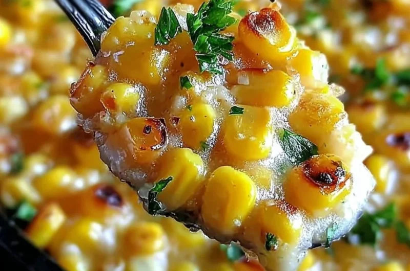 Delicious honey butter skillet corn served in a cast iron skillet