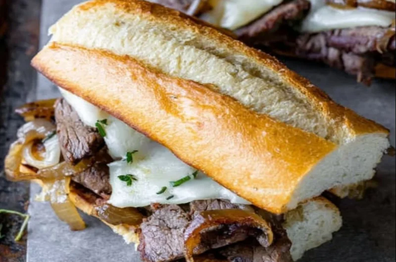 Delicious steak sandwiches with fresh toppings on toasted bread