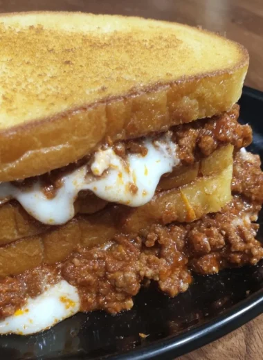 Texas Toast Sloppy Joes served on a plate with toppings