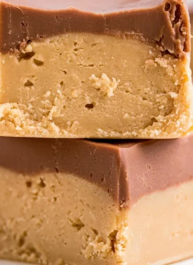 Delicious homemade Buckeye Fudge made with peanut butter and chocolate