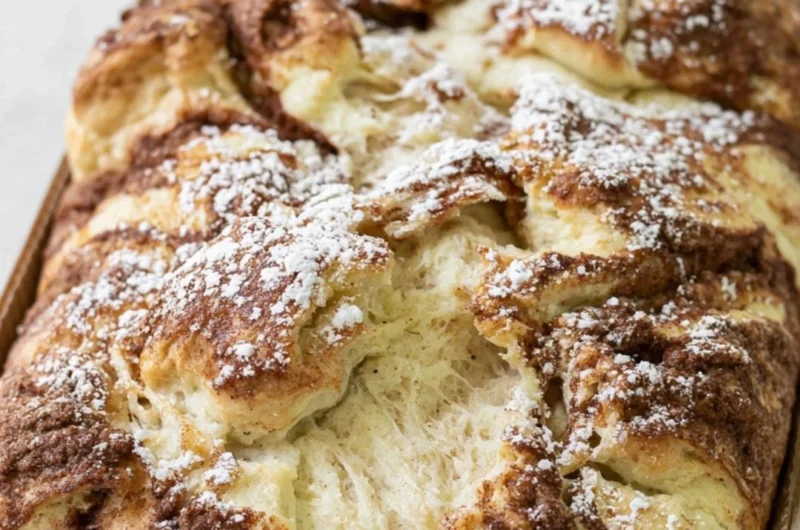 Delicious cinnamon swirl protein cake topped with a cinnamon glaze.