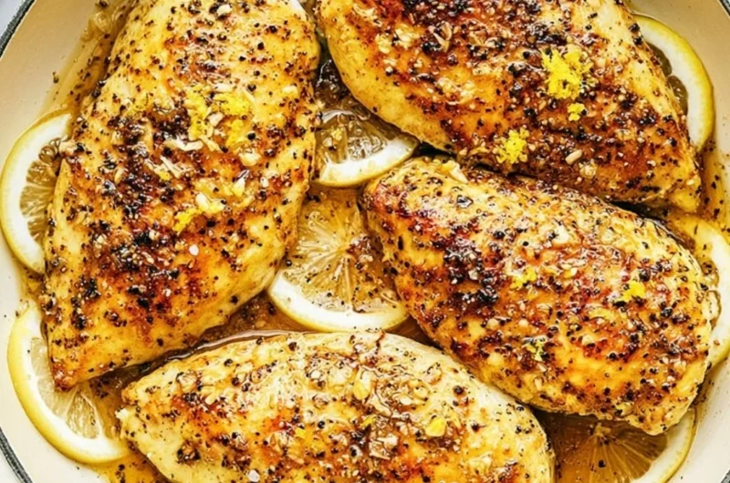 Deliciously seasoned lemon pepper chicken served with vegetables