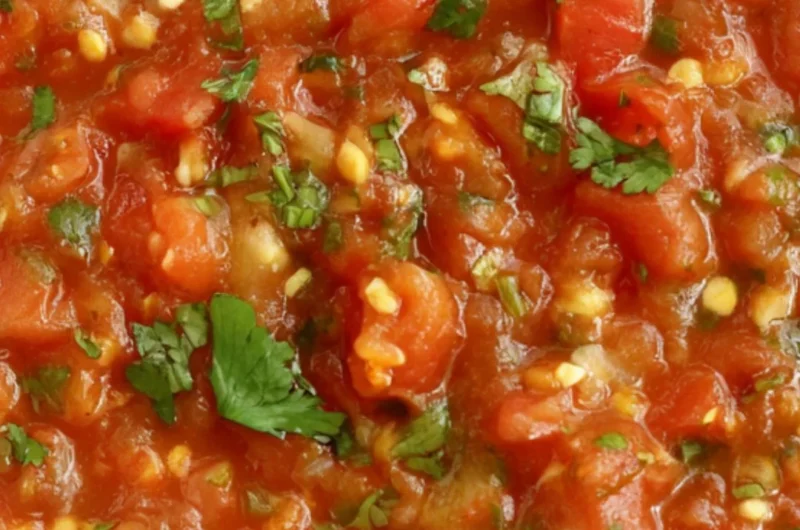 A bowl of vibrant homemade smoked salsa with fresh ingredients and smoky flavor.