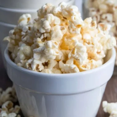 Delicious honey butter popcorn served in a bowl for a sweet snack
