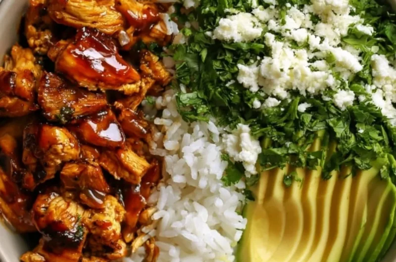 Honey Lime Chicken served with Avocado Rice Bowl for a healthy dinner option