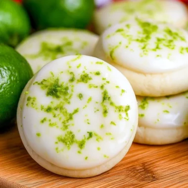 Plated Key Lime Meltaway Cookies with a citrusy glaze.
