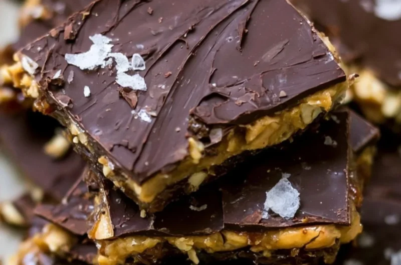 Viral chocolate date bark dessert with nuts and dried fruits
