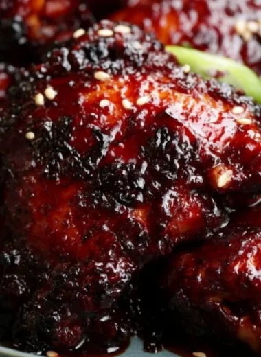 Delicious Chili Paste Chicken served with fresh vegetables