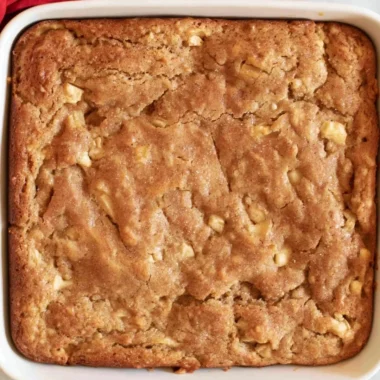 Delicious homemade Amish Apple Cake with baked apples and spices