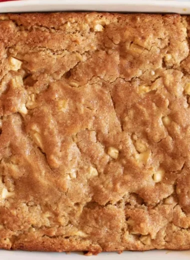 Delicious homemade Amish Apple Cake with baked apples and spices
