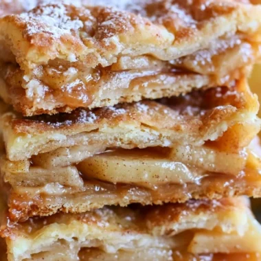 Delicious Apple Cinnamon Sheet Cake topped with creamy frosting and cinnamon.