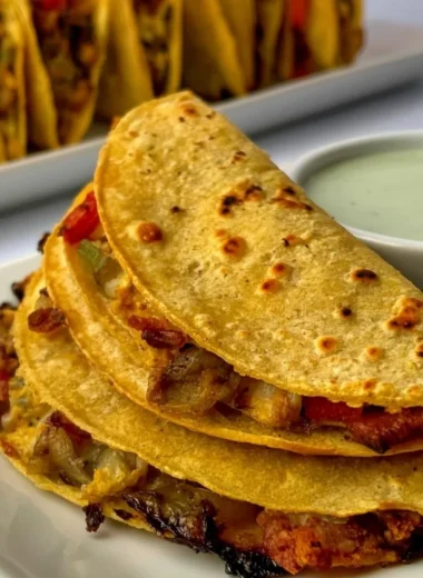 Healthy breakfast tacos filled with fresh vegetables and eggs