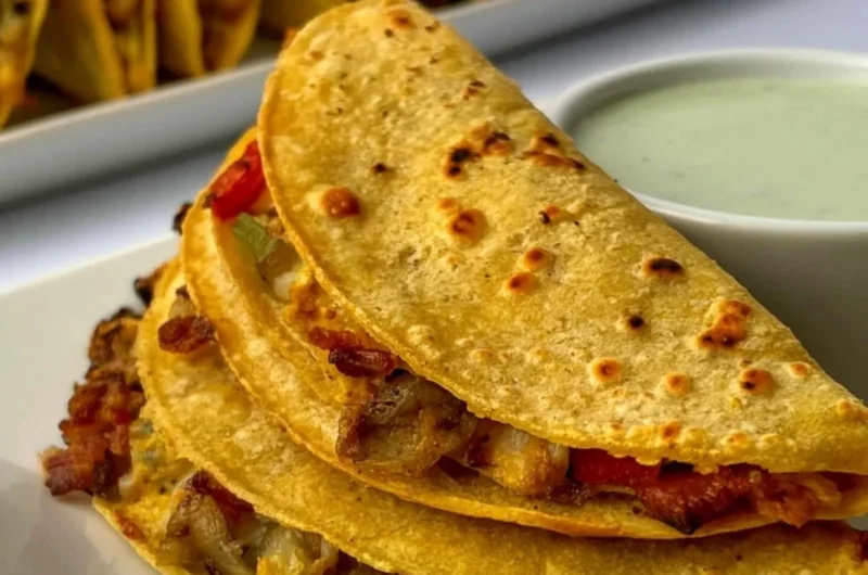 Healthy breakfast tacos filled with fresh vegetables and eggs